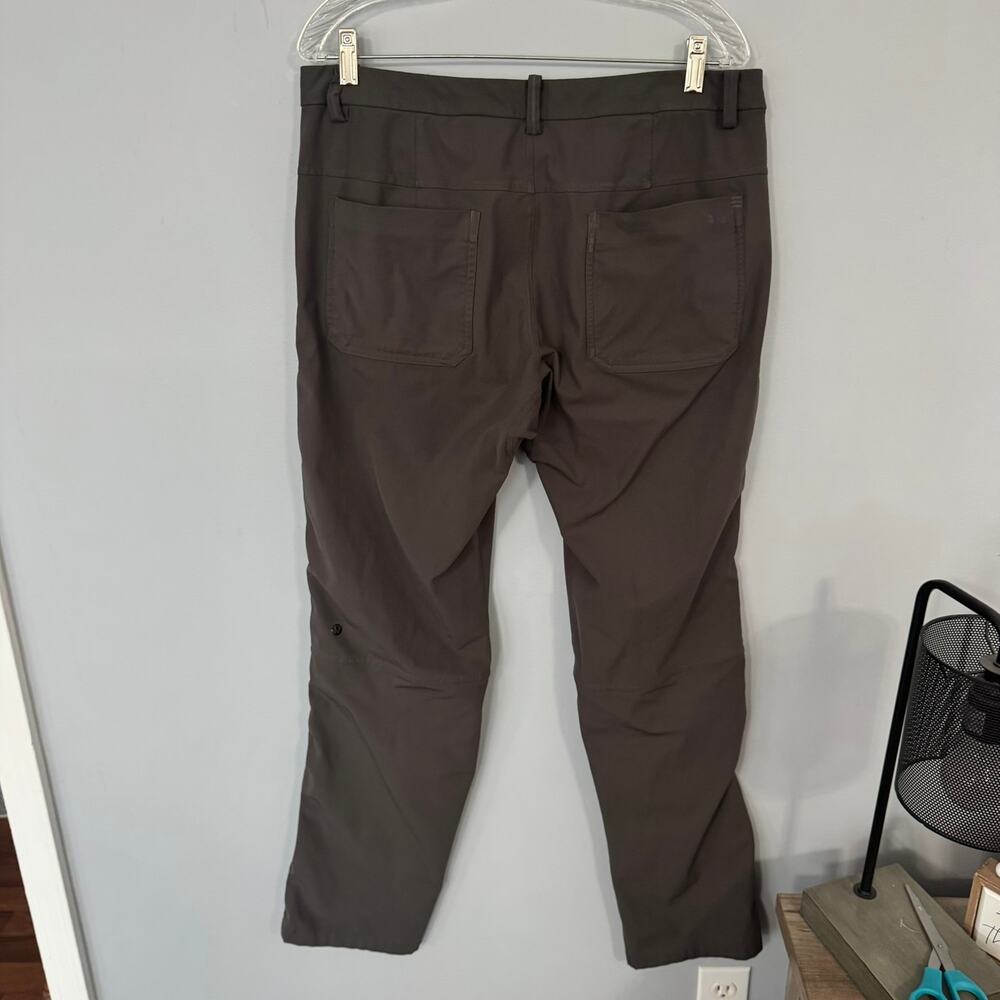 Lululemon Men's Dark Taupe Gray Brown 5 Pocket Pants Size 36 Button Fly Ripstop - Picture 2 of 7